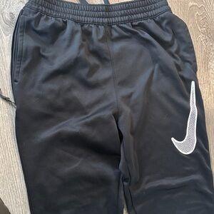 Nike Kids Black Sweatpants with White Logo
